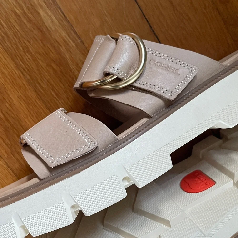 SOREL //  REIN CB™ Women's Slide Sandal in Honest Beige, Bleached Ceramic sz 7.5 - Picture 5 of 9